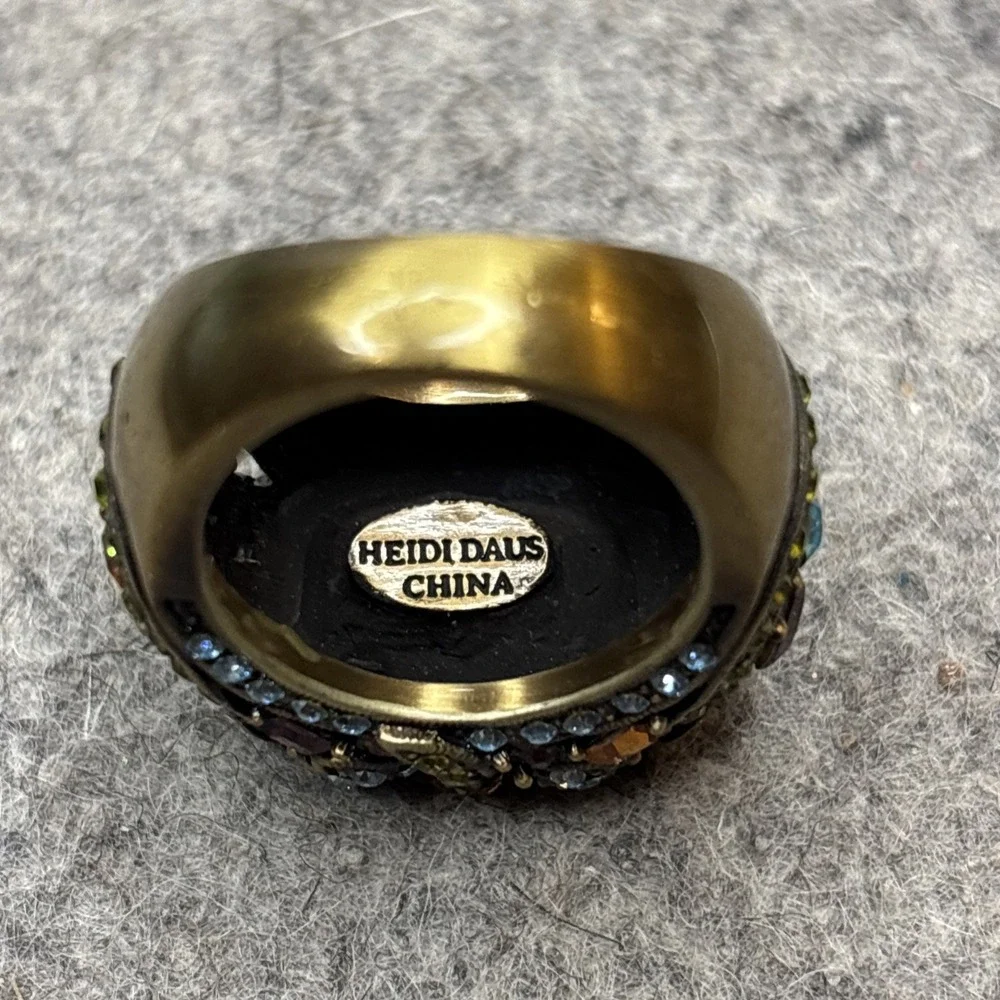 Heidi Daus Multi Color Crystal Damselfly Ring size 7 NIB